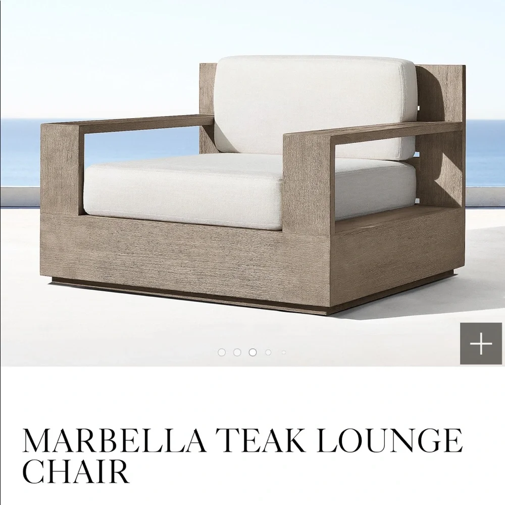 Restoration Hardware (RH) Marbella Lounge Chair Cover Charcoal
